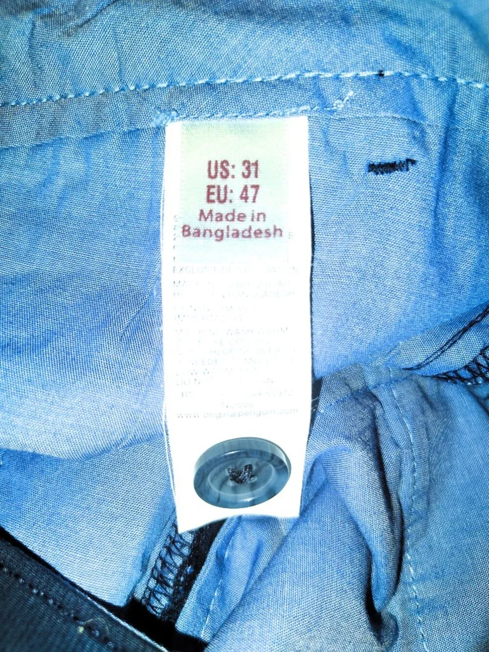 NWT Original Penguin Black Chino Shorts Men's Size 31 Flat Front Casual Golf